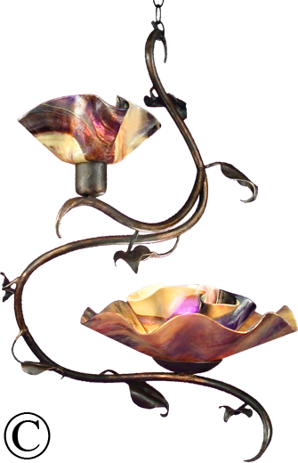 Magnolia Two Blossom Swag Chandelier