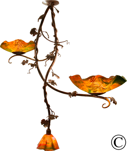 Grapevine Three Blossom Spotlight Chandelier