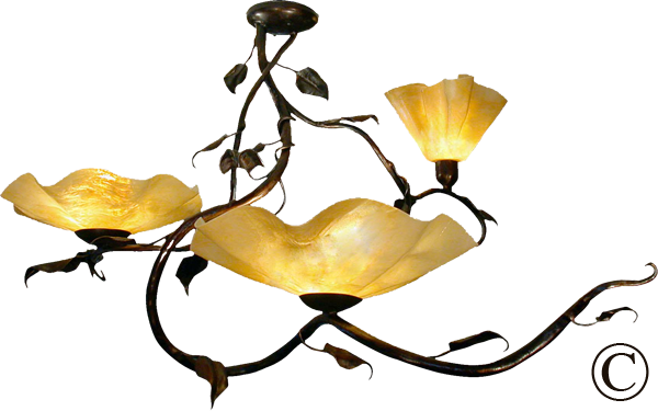 Magnolia Three Blossom Chandelier: Style 1