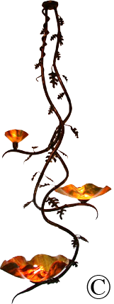 Oak Leaf Three Blossom Chandelier
