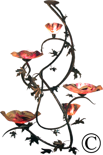 Maple Leaf Five Blossom Chandelier