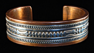 Running Water, Shaman's Eye Silver & Copper Bracelet