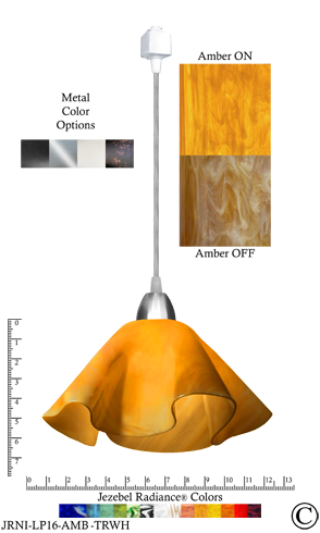 Jezebel Radiance Track Lighting Lily Pendant, Large