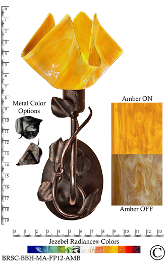 Jezebel Radiance Magnolia Sconce, Flame Style